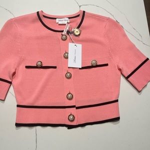 New with tags Lovers and Friends pearl short sleeve cardigan
